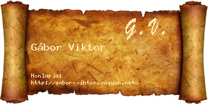 Gábor Viktor névjegykártya